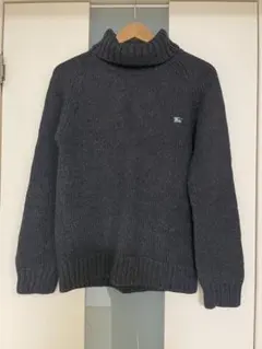 バーバリーブラックレーベル タートルネック ニット 羊毛100%