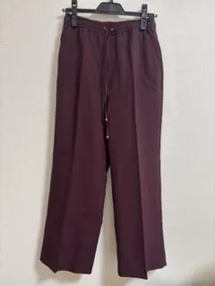 グリーンレーベルリラクシング 結論シリーズ ワイン ワイドパンツ ウエストゴム