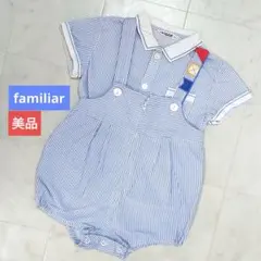 familiar　美品　ブラウス ダルマオール　90　　ボーダー柄 レトロ