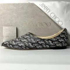 【未使用】JIMMY CHOO JOSELYN FLAT SV×BK 22.5