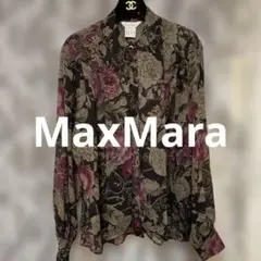 Max Mara】白タグ シルク100% 花柄ボウタイブラウス シアー 36 - メルカリ