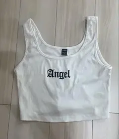 Angel ロゴ リブ タンクトップ ホワイト