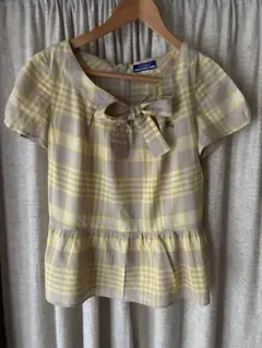 Burberry Blue Label ノバチェック フリル 半袖ブラウス - メルカリ