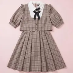ROJITA チェックワンピース 量産型 ブラウンのサムネイル
