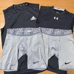 NIKE adidas under armor アンダーシャツセット