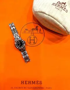 【HERMES　エルメス　ウォッチ　 腕時計 3針 黒文字盤】のサムネイル