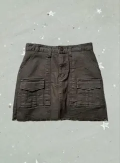 カーキ カーゴスタイル パンツミニスカート