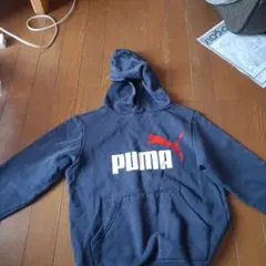 PUMA ネイビー フード付きパーカー 150