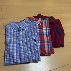 Ralph Lauren 半袖-長袖チェックシャツ S (8) 長袖ポロシャツ