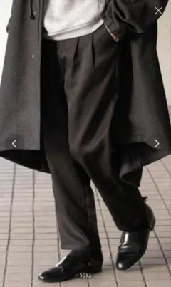 ドローコード付き ダークグレー スラックスのサムネイル