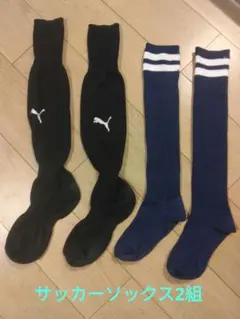 【お買い得】プーマ サッカーソックス　ブラック　25～27cm　2組セット