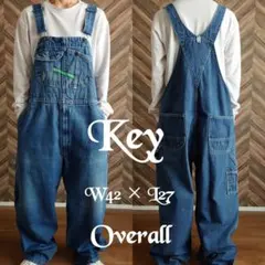 KEY デニムオーバーオール/サロペット/古着/実寸W42L27