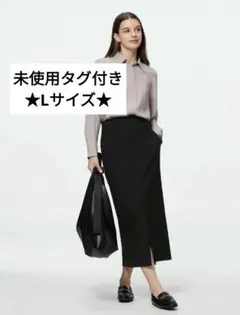 スリットナロースカートZ ブラック Lサイズ