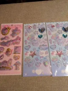 キラキララインストーンシールキラキラカプセルシール3枚セット