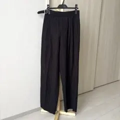 【最終値下げ】A part by ストライプベルト付きストレートパンツ　ブラック