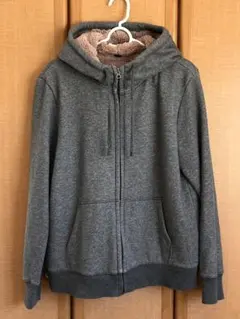 ユニクロ　パーカー　濃杢グレー×ブラウン　大きいサイズ