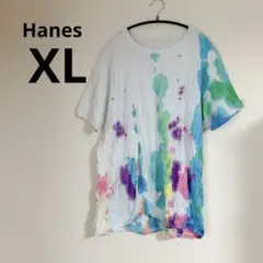 Hanes 【XL】タイダイ柄 Tシャツ XL 一点もの　カラフル　大きめ　夏