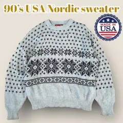 【90’s古着】アメリカ製　ノルディック柄セーター