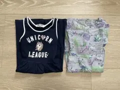 H&M ユニコーン　ノースリーブ　ワンピース　花柄　2点セット　110 120