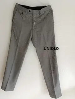 UNIQLO スリムフィット チェックパンツ グレー カジュアル S