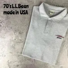 70's L.L.Bean USA製　カヌー　筆記体ロゴ刺繍　鹿の子　ポロシャツのサムネイル