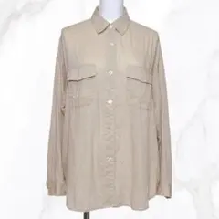 ✨極美品✨プラステ リネン混 長袖シャツ ダブルポケット (S) ベージュのサムネイル