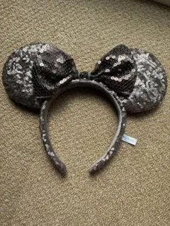 ディズニー　ミニーカチューシャ　スパンコールグレージュ