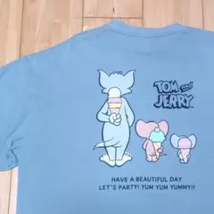 ベースコントロール トムとジェリー Tシャツ 水色 L アイス バックプリントのサムネイル