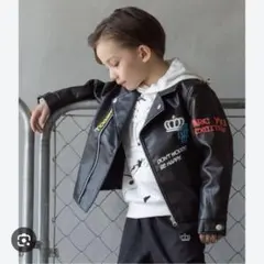 キッズ 黒 ライダースジャケット