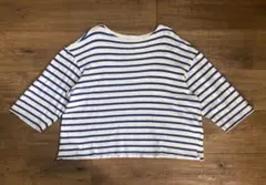 nest Robe アップサイクルリノ　ボーダービッグTシャツ　ブルー
