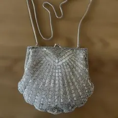 総ビーズ　レア　パーティバッグ　クラッチバッグ　2WAY