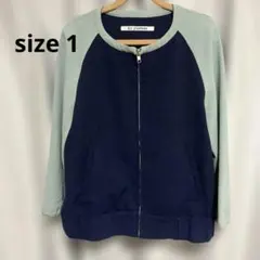 SLY STANDARD ジップアップジャケット ネイビー/ミント　サイズ 1
