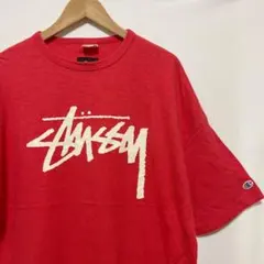 ステューシー ×チャンピオン Tシャツ Wネーム ランタグ stussy