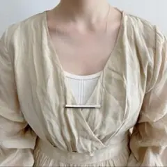 新品 ラインバー ストーン ネックレス シルバー 春