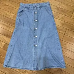デニム Aラインスカート ボタンフロント
