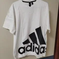 adidas ロゴプリント Tシャツ ホワイト