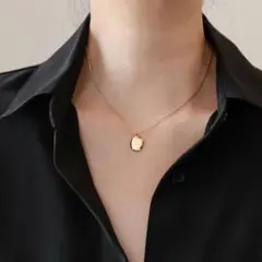 ネックレス コイン サージカルステンレス あずきチェーン 大人気 新品 ゴールド