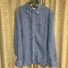 TOMMY HILFIGER チェック柄長袖シャツ XL linen