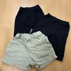 UNIQLO キッズ パンツ 3点セット ブラック カーキ