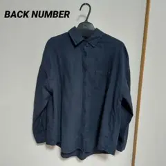 BACK NUMBER　リネン混 レギュラーカラー シャツ　黒　M