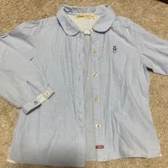 f dash 長袖シャツ 青 チェック柄