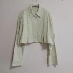 kastane BIGカフスクロップドシャツ グリーン系　Fサイズ