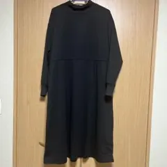 ブラック ハイネック 長袖 ロングドレス