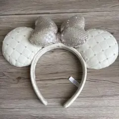 ディズニー カチューシャ ミニー 白 キルティング