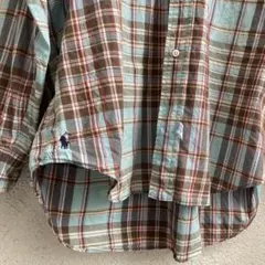 90s Polo Ralph Lauren 裾ポニー ネルシャツ チェックシャツ