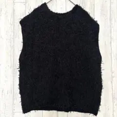 ミラオーウェン ノースリーブ シャギー ニット ベスト【F】テープヤーン 訳あり
