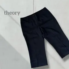 【セオリー】パンツ クロップド丈 黒 レディース ボトムス センタープレス 薄手