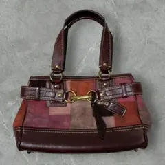 COACH Y2K patchwork suede leather bag