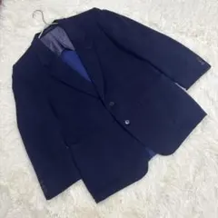 LANVIN ランバン　カシミヤ混　ネイビー　テーラードジャケット　紺ブレ M