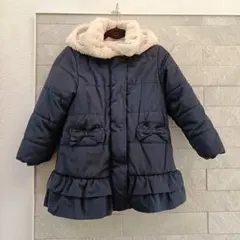 Biquette Club フリルリボン付き中綿ダウンコート　120